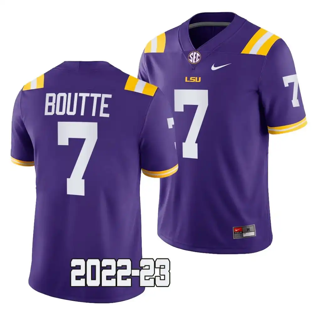 Men's LSU Tigers Kayshon Boutte #7 Game 2022-23 Purple NCAA Football Jersey